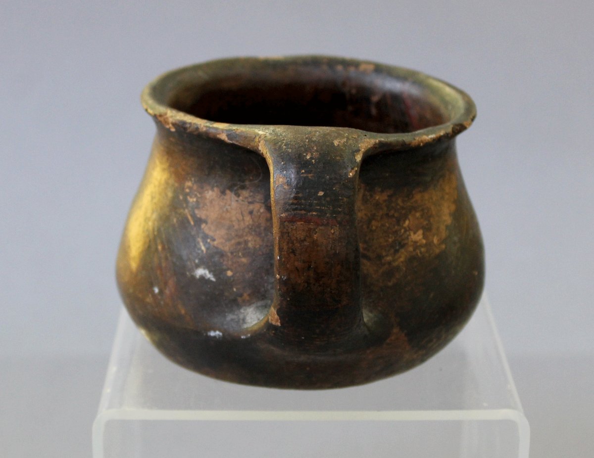 Curious Antique Pottery Cup With Painted Decoration-photo-1