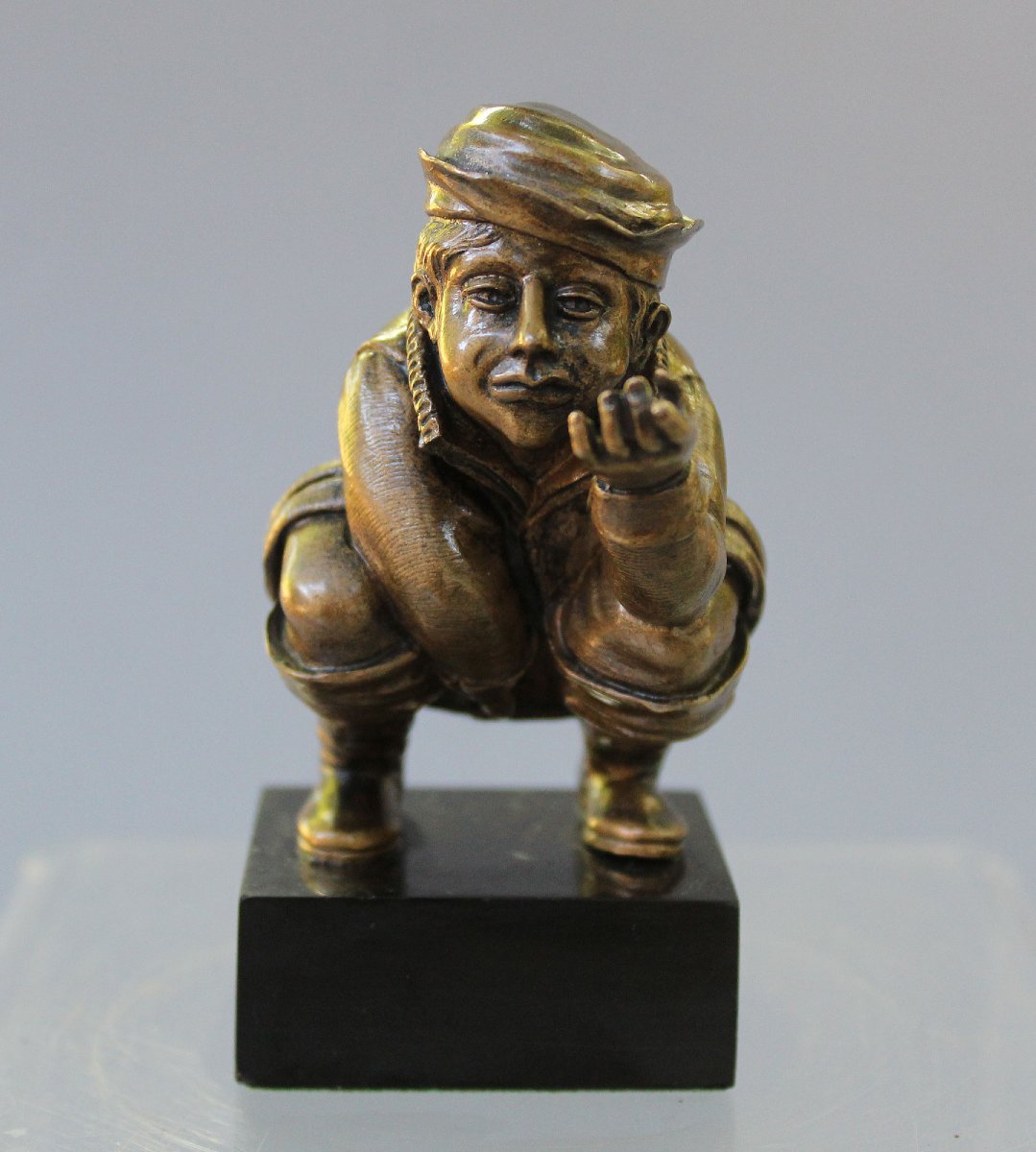 Antique Austrian Vienna Bronze Goldscheisser Dukatenscheisser Comic Figure, Circa 1900-photo-2