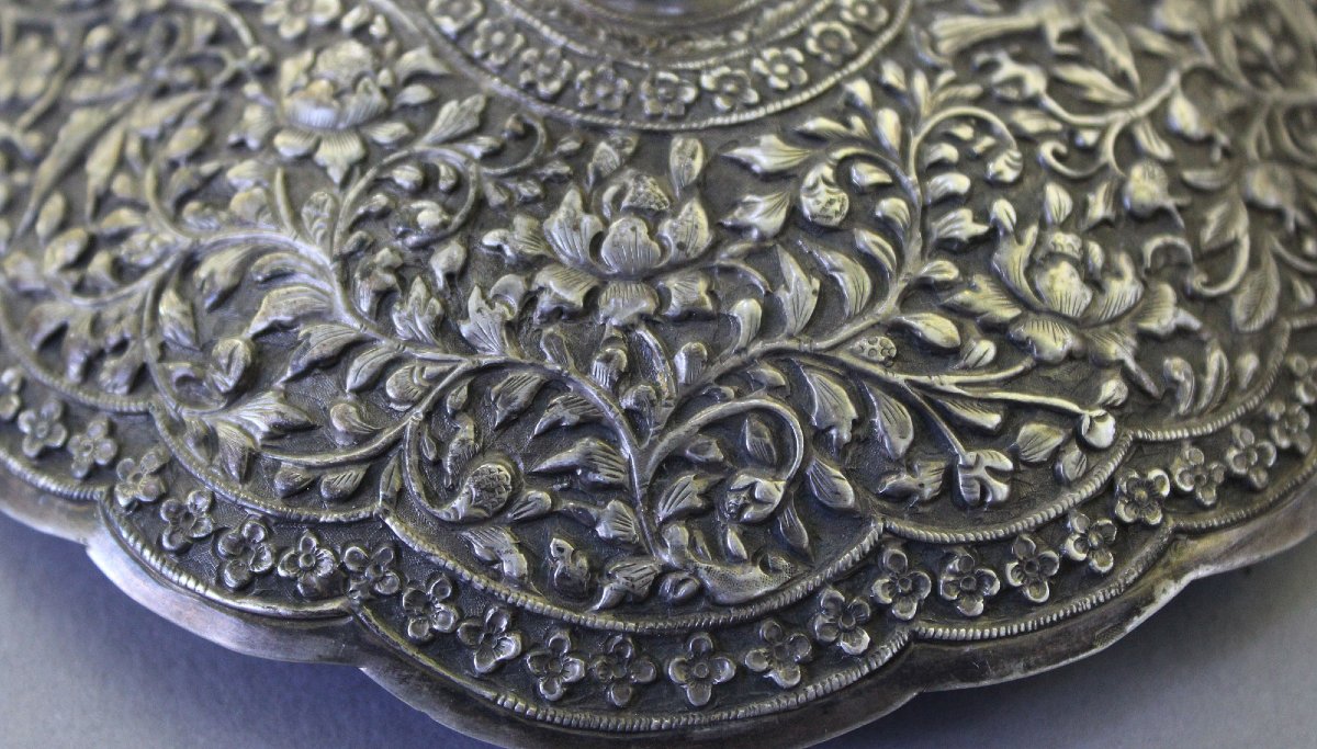 Peranakan Nyonya Belt Buckle Solid Silver And Rubies, 19th Century-photo-2
