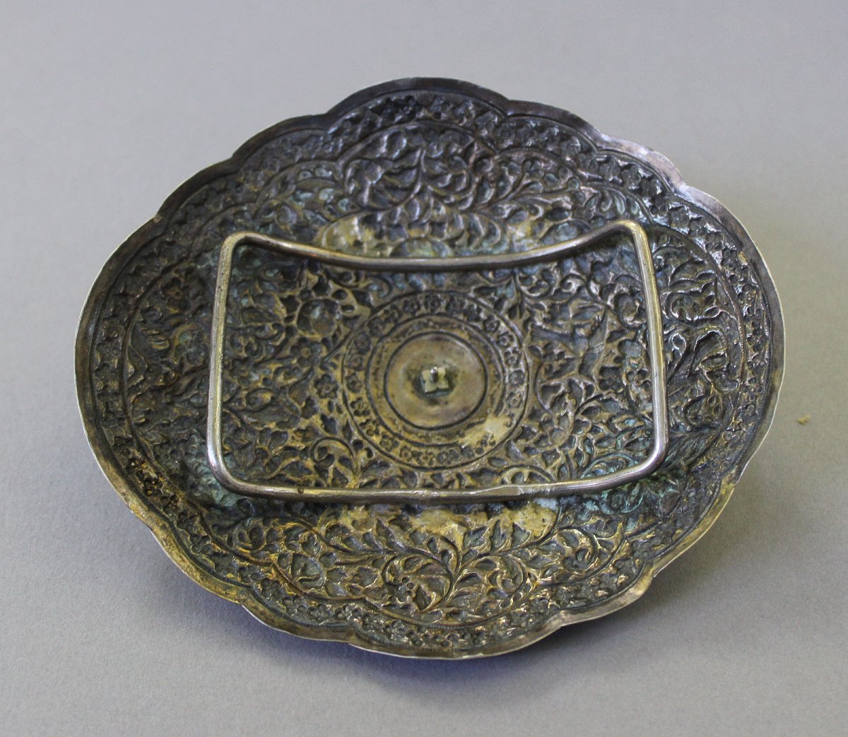 Peranakan Nyonya Belt Buckle Solid Silver And Rubies, 19th Century-photo-3
