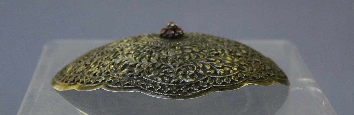 Peranakan Nyonya Belt Buckle Solid Silver And Rubies, 19th Century-photo-4