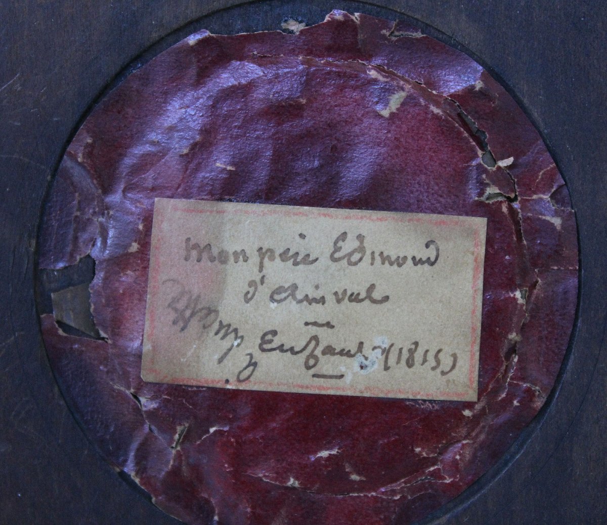 Miniature Portrait Française sur Ivoire, Edmond d’Ainval à Dix Ans, Datée 1815-photo-2