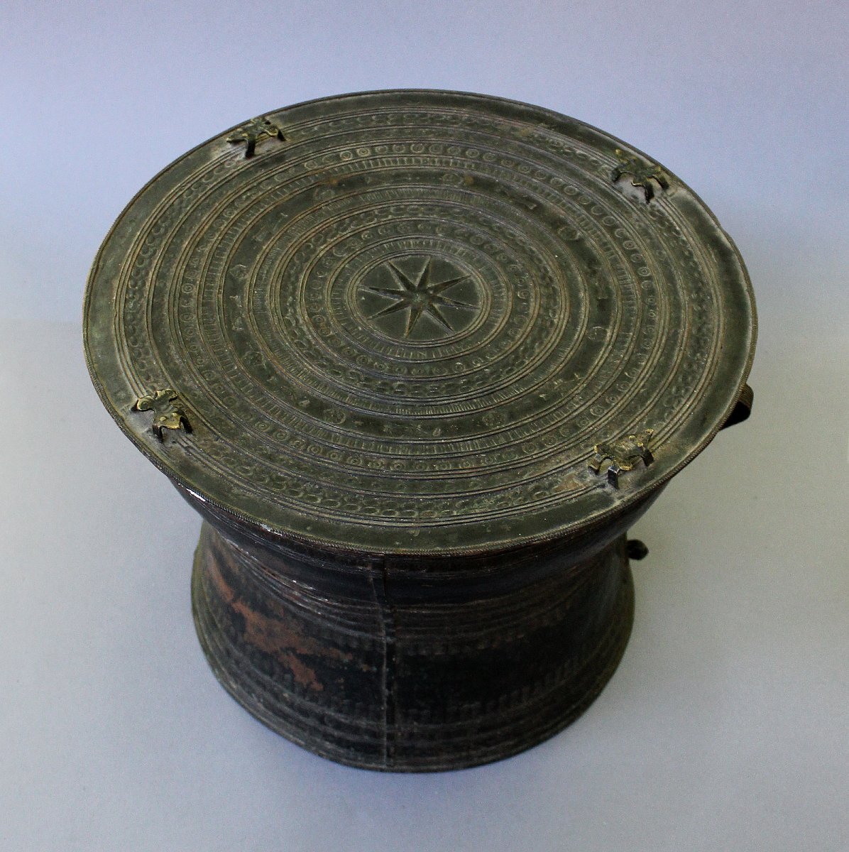 Burmese Karen Bronze Rain Drum With Frogs, Heger III, 19th Century-photo-2