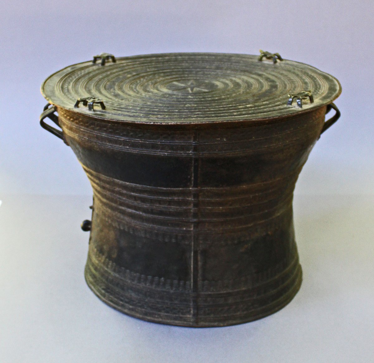 Burmese Karen Bronze Rain Drum With Frogs, Heger III, 19th Century-photo-4