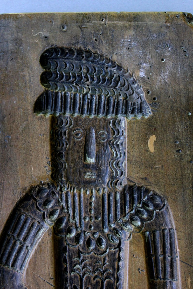 Antique Double-sided Carved Sycamore Gingerbread Mould, Probably Dutch, Dated 1887-photo-4