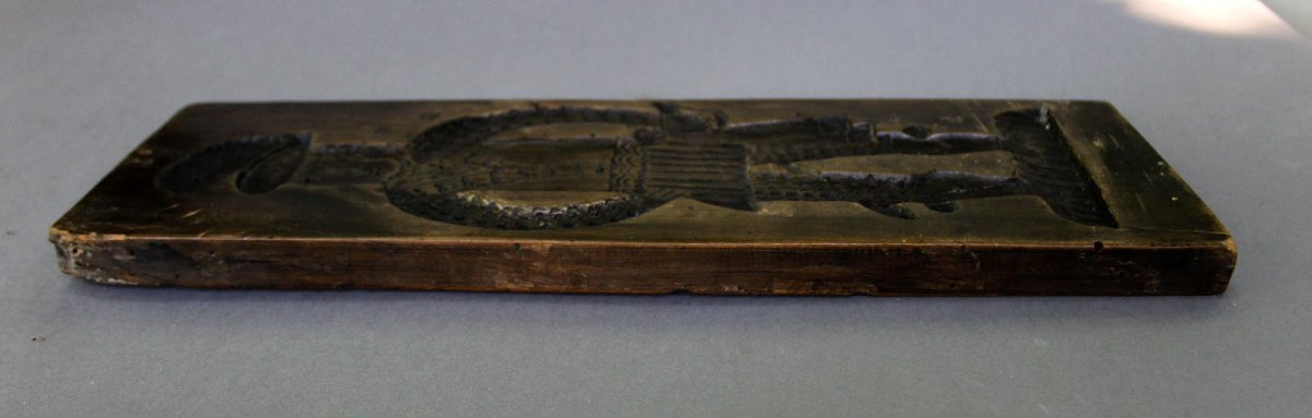 Antique Double-sided Carved Sycamore Gingerbread Mould, Probably Dutch, Dated 1887-photo-2