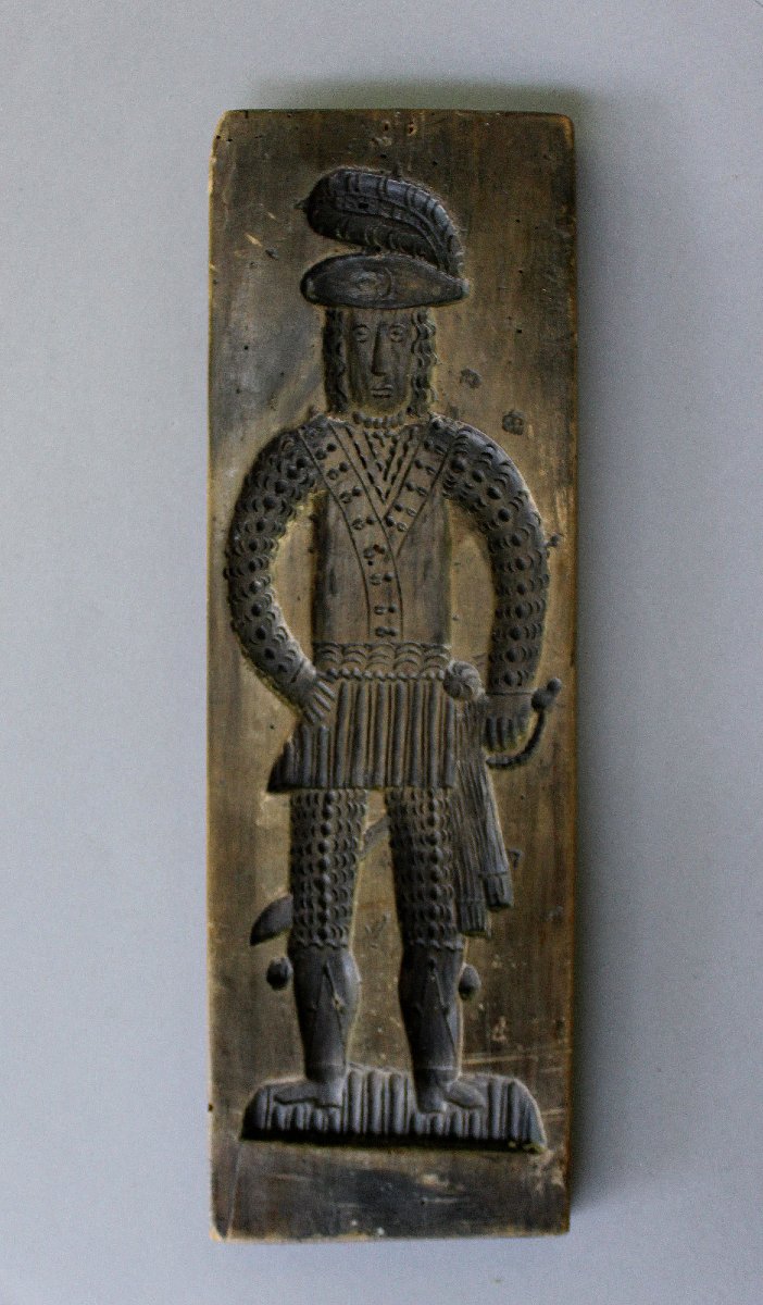 Antique Double-sided Carved Sycamore Gingerbread Mould, Probably Dutch, Dated 1887