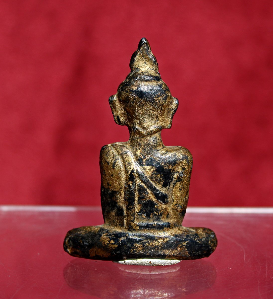 Antique Phra Chaiwat Thaï en Bronze Doré, XIXe Siècle ou Antérieur-photo-3