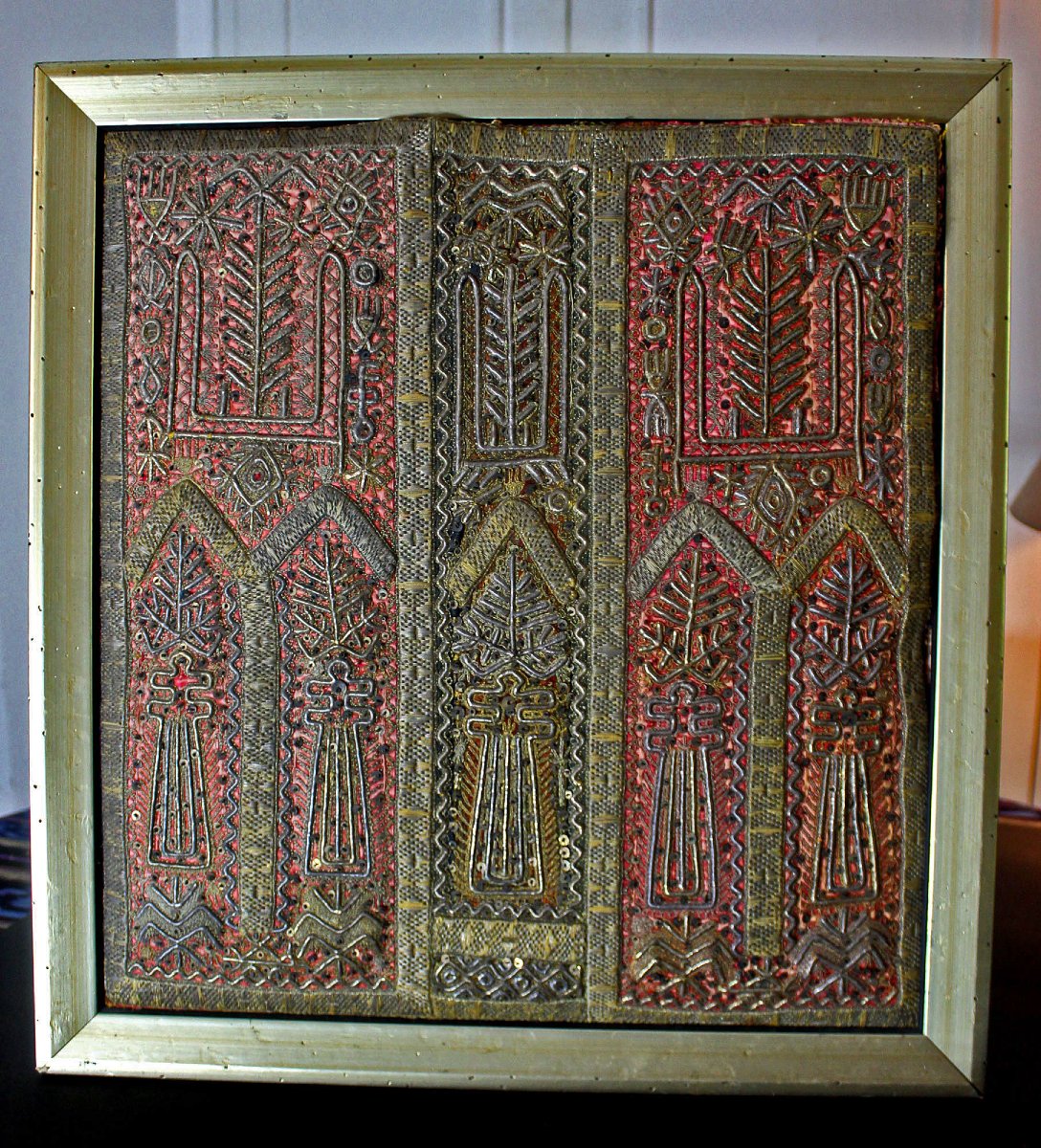 Antique Tunisian Silver & Gold Thread Embroidery, Ottoman Period, 19th Century