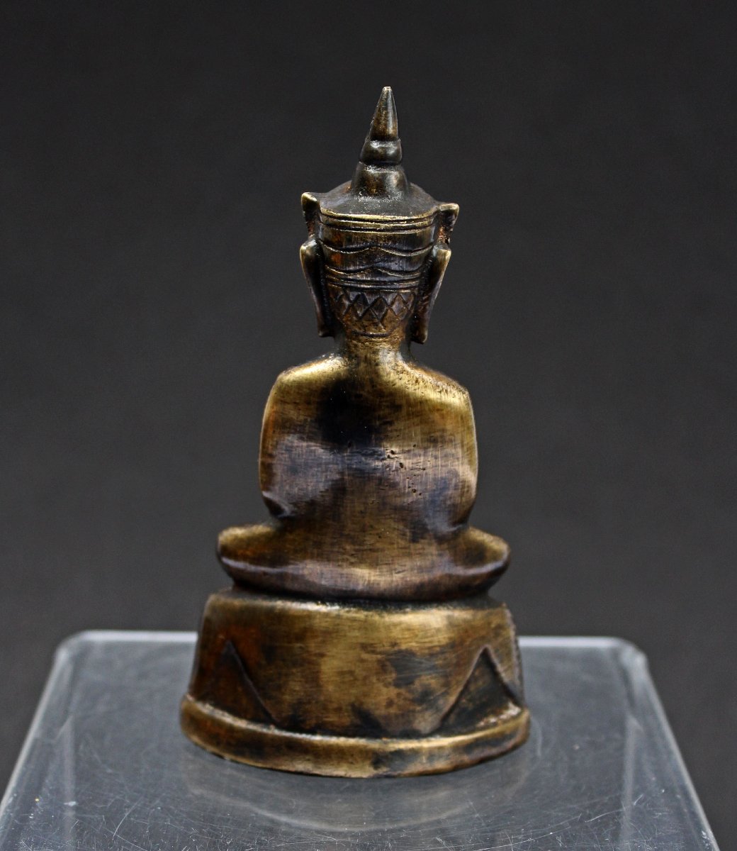 Antique Thai Bronze Phra Chai Victory Buddha, 18th Century-photo-3