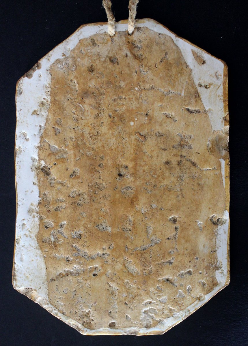 Rare 17th Century Portuguese Maiolica Faience Devotional Plaque – Santíssimo Sacramento-photo-5
