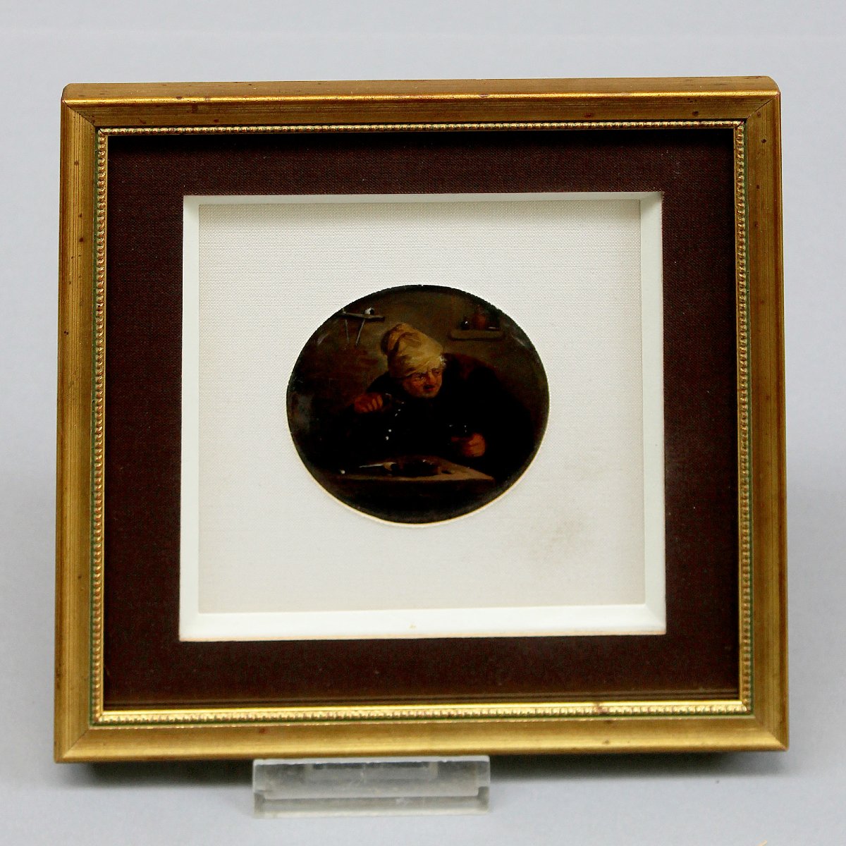 Antique Hinterglasmalerei Reverse Glass Painting, Dutch Old Master Tavern Scene, J. Müller 1779-photo-3