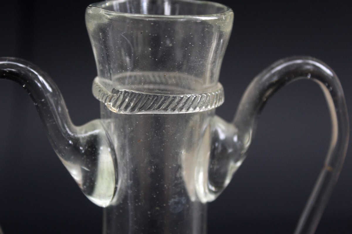 Carafe Ancienne en Verre, Probablement Hollandaise, à la Façon de Venise-photo-1