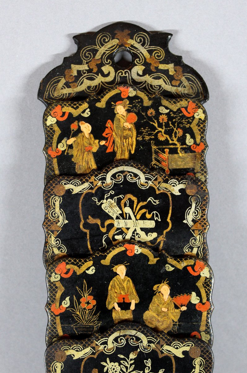 Porte-Lettres Mural en Papier Mâché à Décor de Chinoiseries, France, XIXe Siècle-photo-4