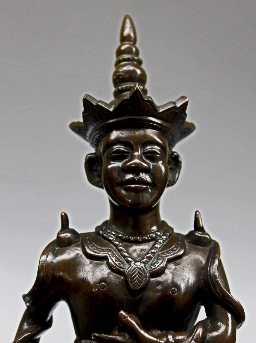Bouddha Assis en Bronze Français, Goût Asiatique, XIXe Siècle, 24 cm-photo-1