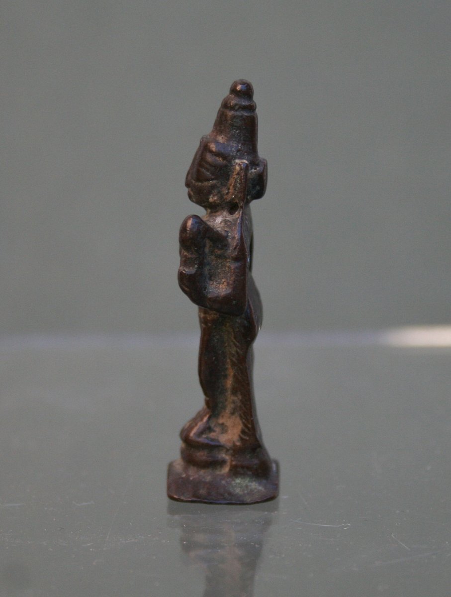 Ancien Parvati Miniature en Bronze Indien Puissance Féminine Déesse Hindou C 17ème (1)-photo-2
