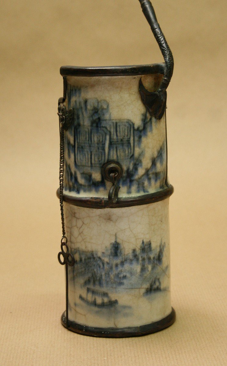  Antique Opium Lamp Bleu De Hue Vietnam-photo-2