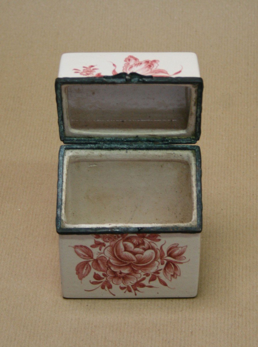 Antique French  Makeup Box  Faience Niderviller?-photo-1