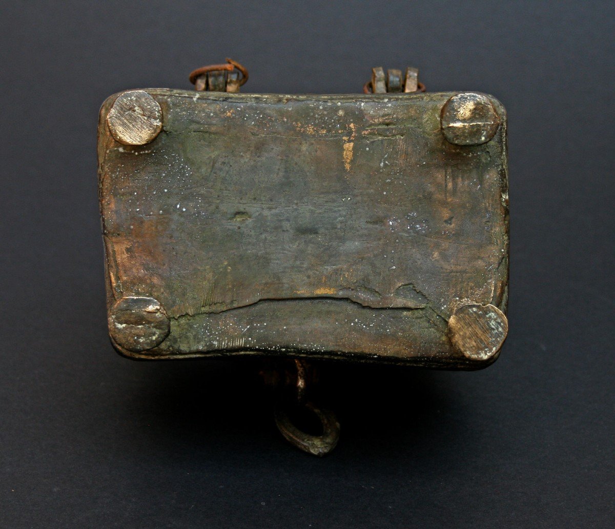 Antique Indian Bronze Betel Box  Bird Form-photo-3