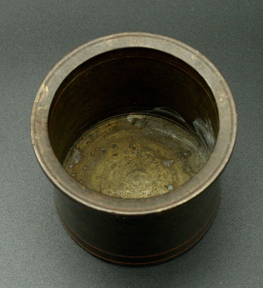 Rare Antique Indian Bronze Pharmacy Mortar - Hamam - Kannada Or Telugu Inscription-photo-4