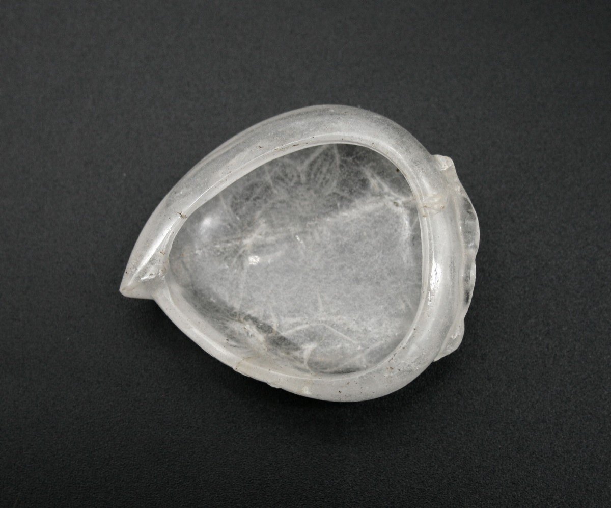 Antique Chinese Rock Crystal Brush Washer - Peach Shaped.-photo-4