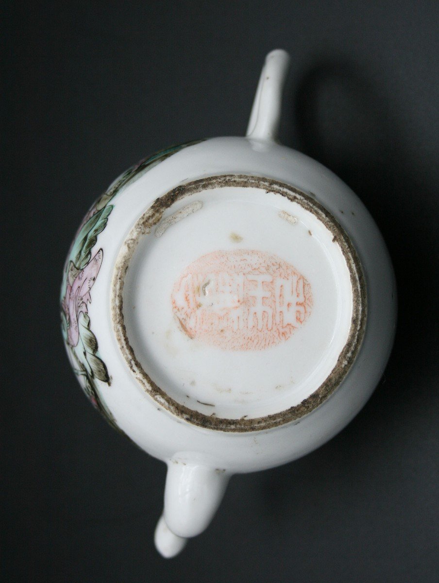 Petite Théière Ancienne En Porcelaine De Chine République-photo-3