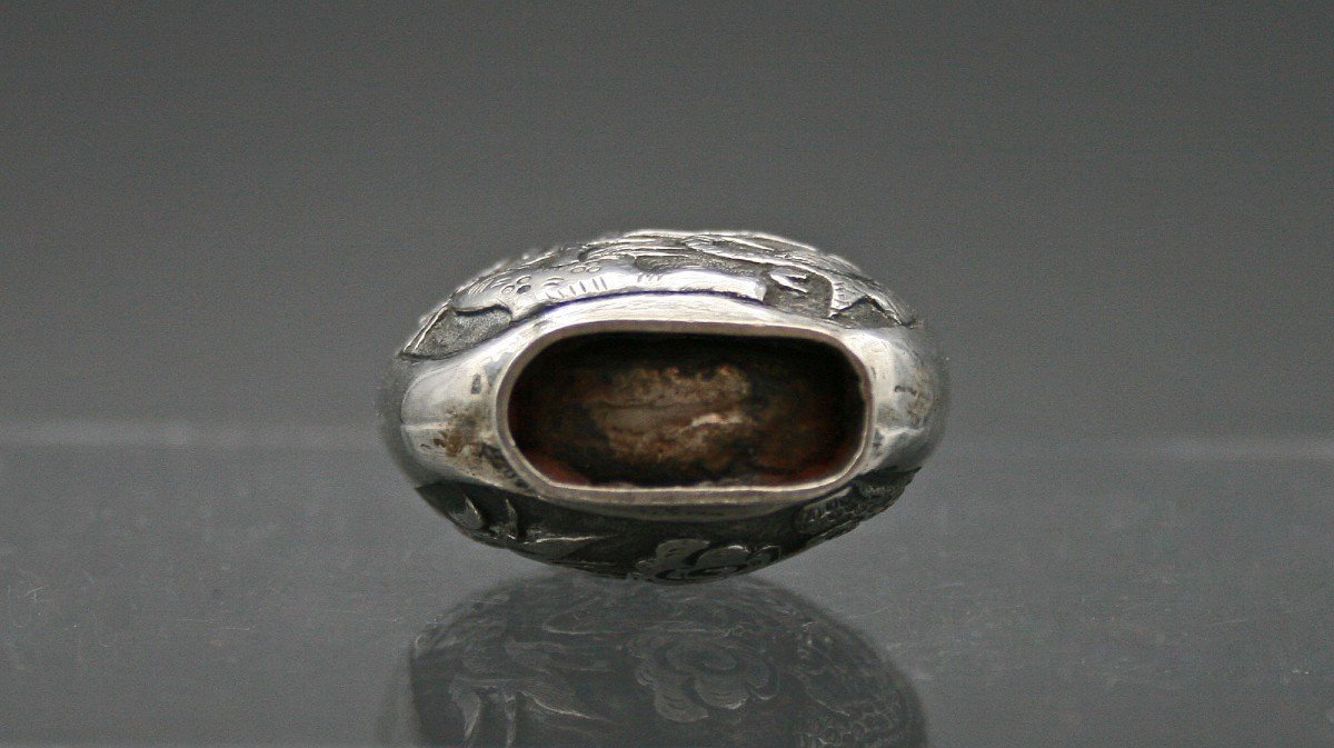 Antique  Chinese Silver Snuff Bottle-photo-2