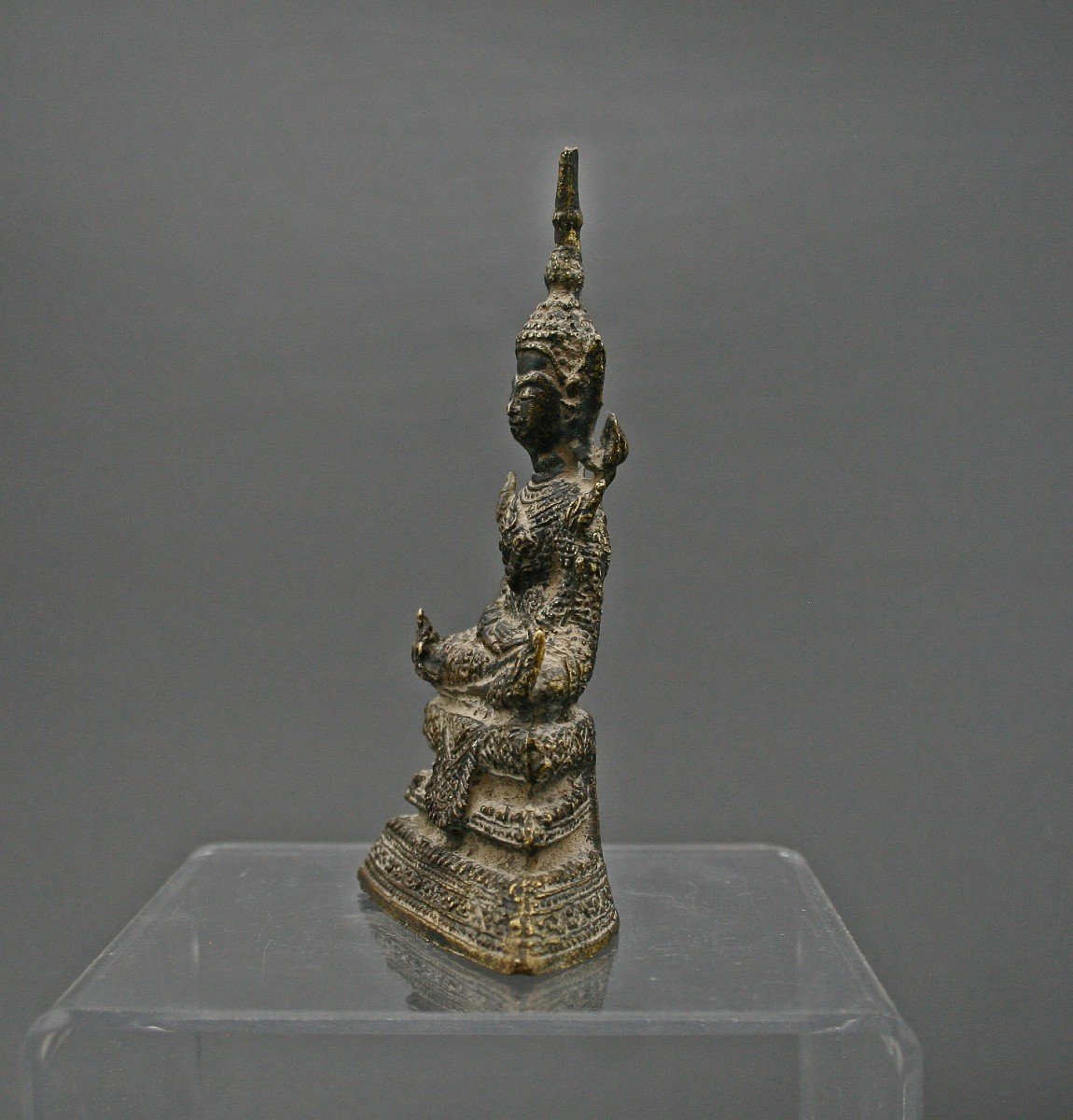 Antique Thai Bronze Buddha Meditation Rattanakosin Dhyāna Mudra Thailand-photo-2