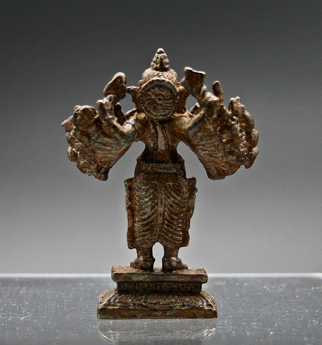 Miniature Bronze Ganesha Hindu Elephant God-photo-3