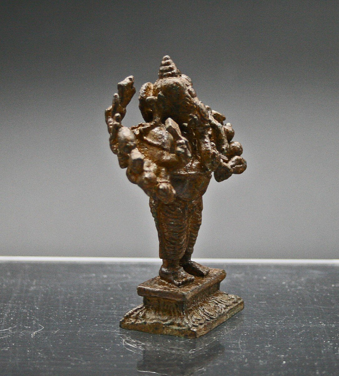 Miniature Bronze Ganesha Hindu Elephant God-photo-4