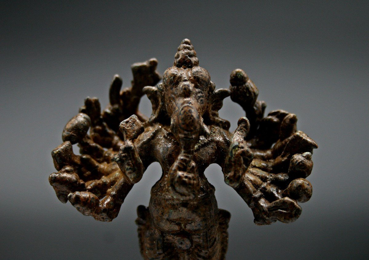 Miniature Bronze Ganesha Hindu Elephant God-photo-1