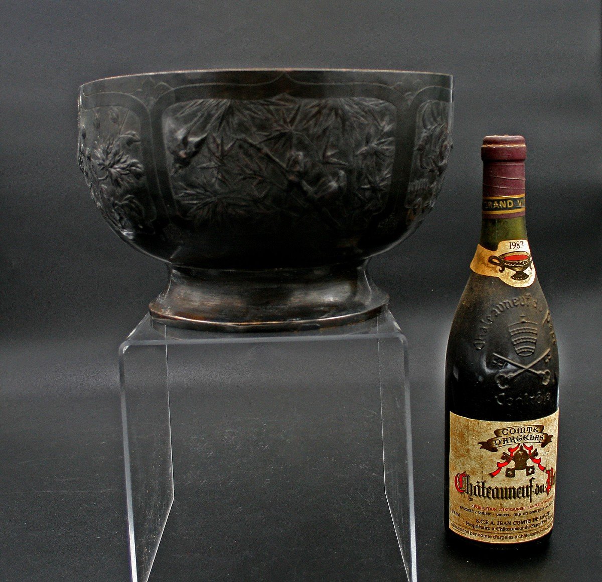 Bol à Punch En Bronze Chinois Antique-photo-2
