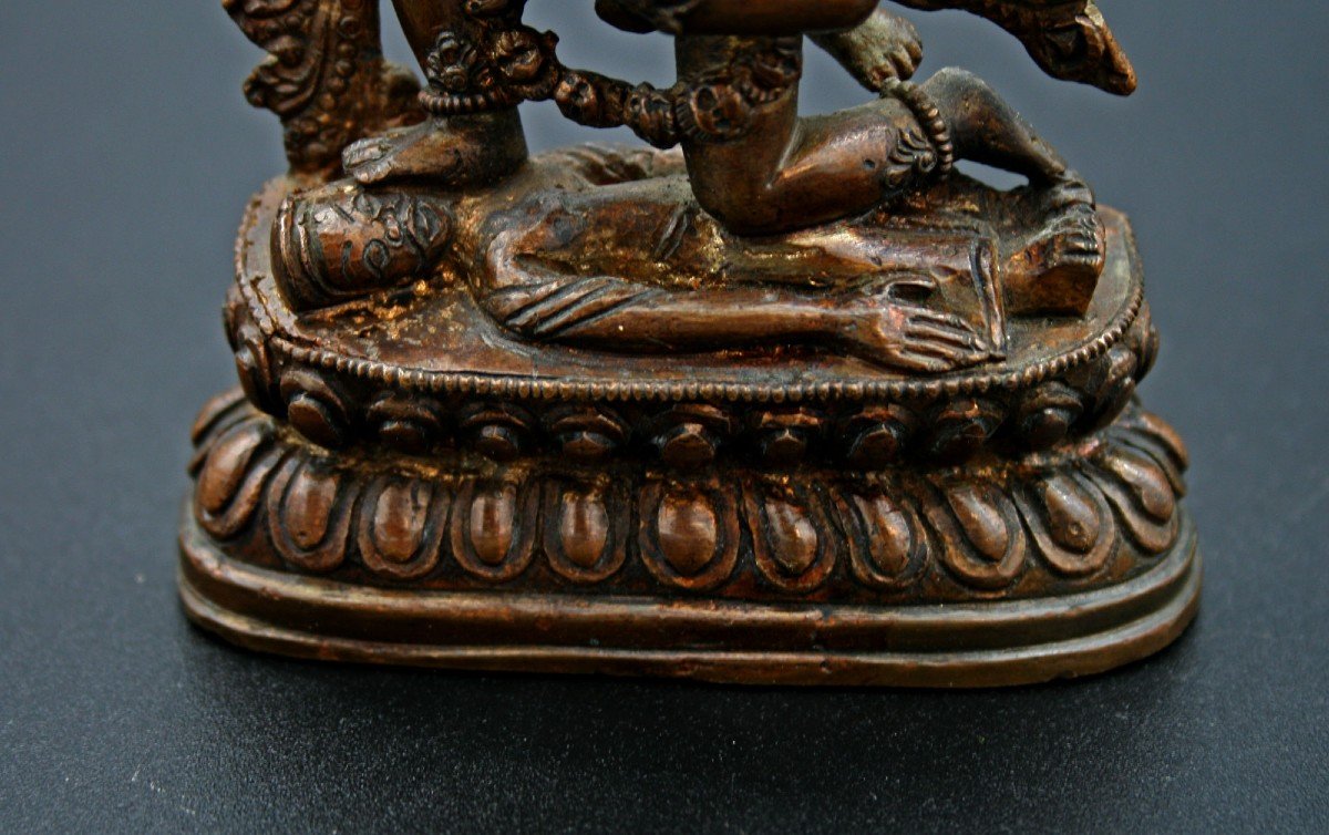 Ancien Bronze Tibétain Manjushri Yab Yum Shakti Sculpture Bouddhiste Bouddha Tibet-photo-1