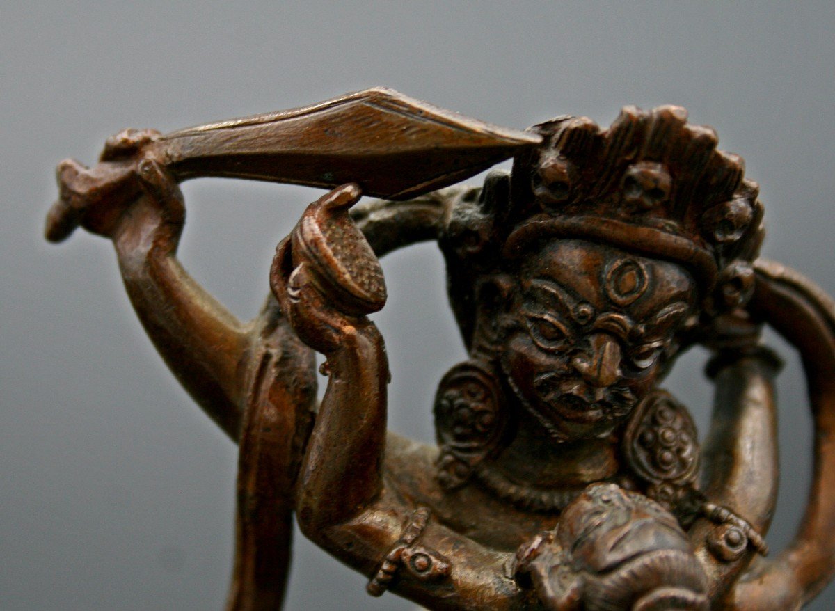 Ancien Bronze Tibétain Manjushri Yab Yum Shakti Sculpture Bouddhiste Bouddha Tibet-photo-2