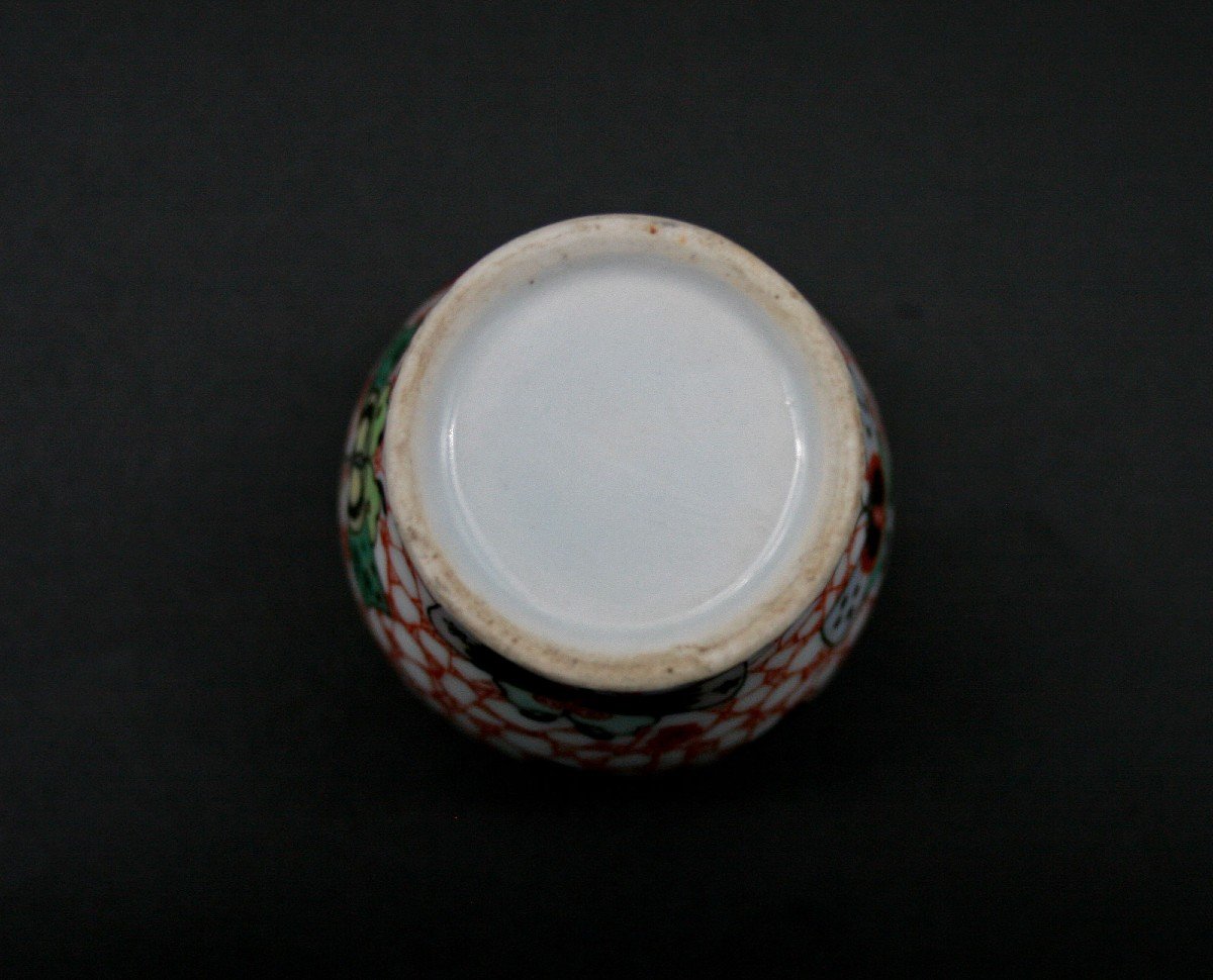 Antique Miniature Chinese Porcelain Meiping Vase Butterflies Moths-photo-2