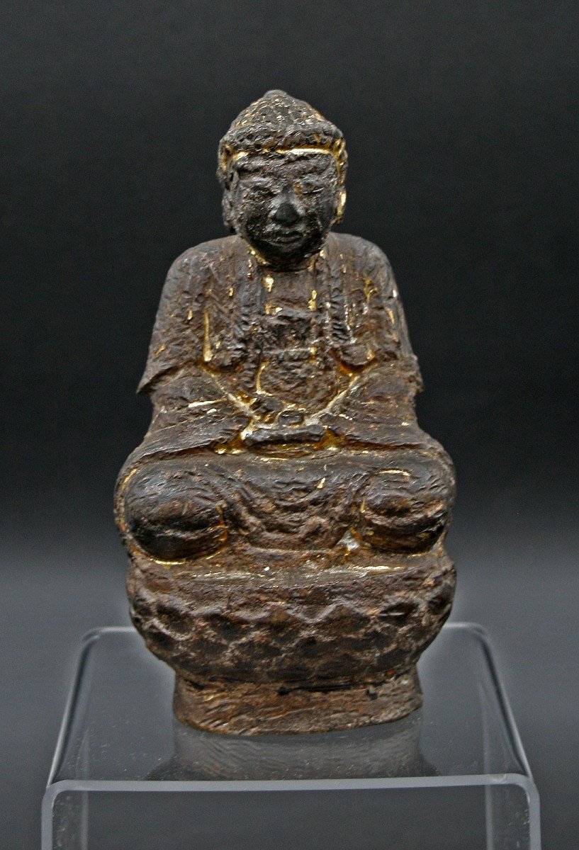 Antique Chinese Bronze Buddha Ming Dynasty.  Meditation Buddha Dhyanasana.