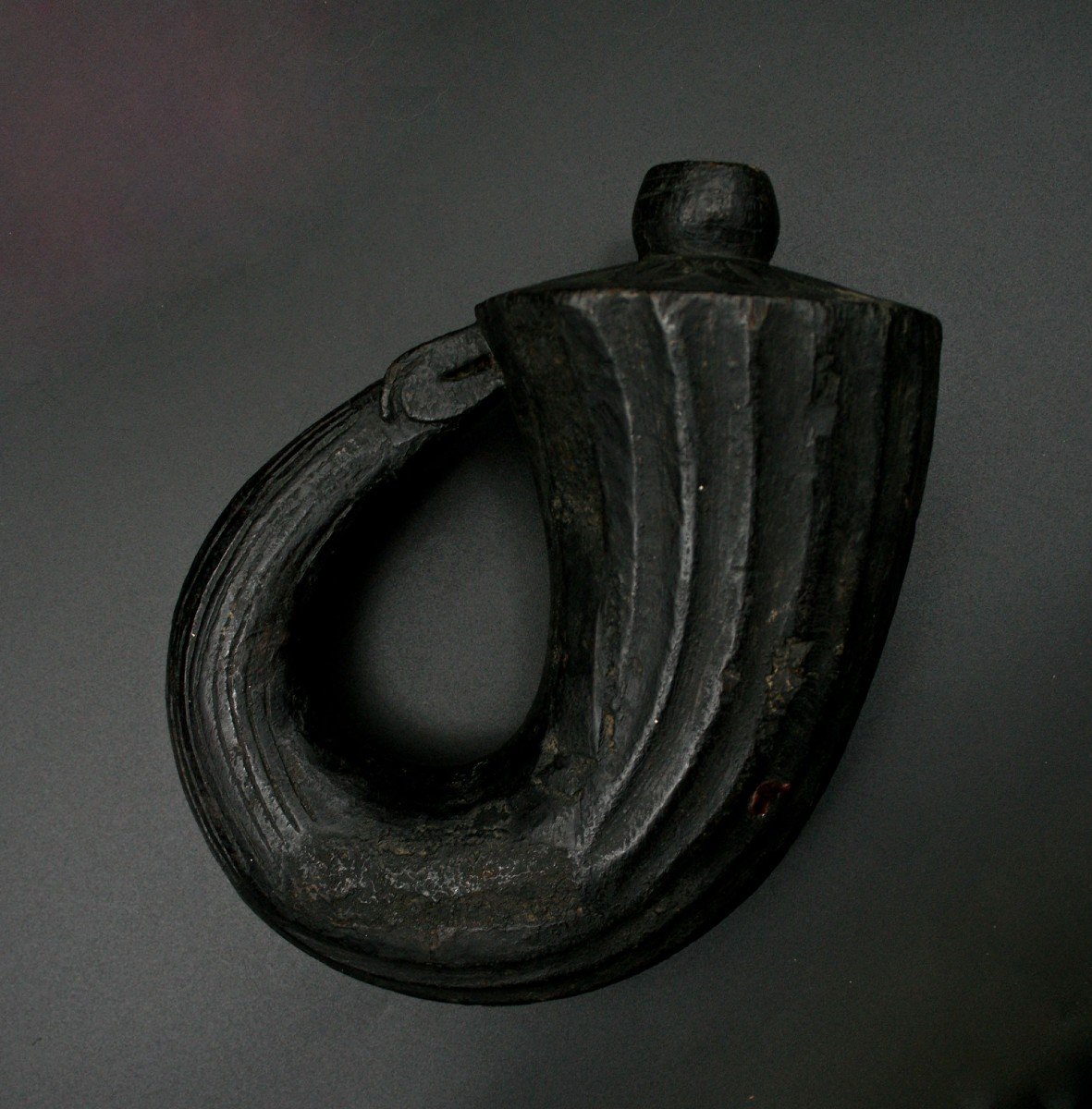 Antique Black Powder Flask From Mughal India-photo-2