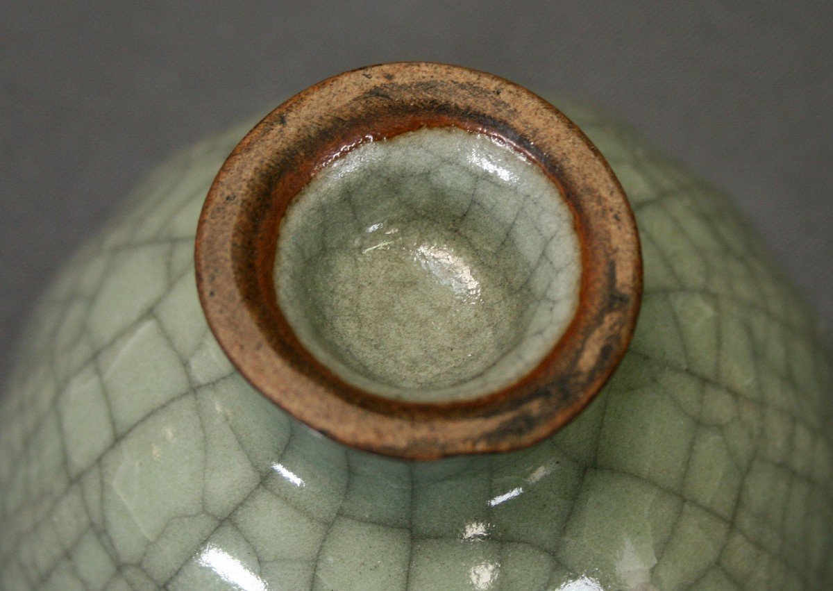 Ancient Chinese Pedesstal Cup Ge Ware Ko Ware Crackleware Celadon-photo-1