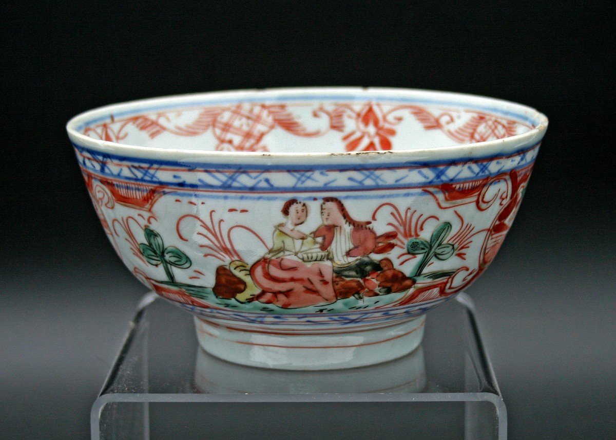 Antique Chinese Porcelain Bowl - Amsterdam Bont - Clobbered - 18th Century