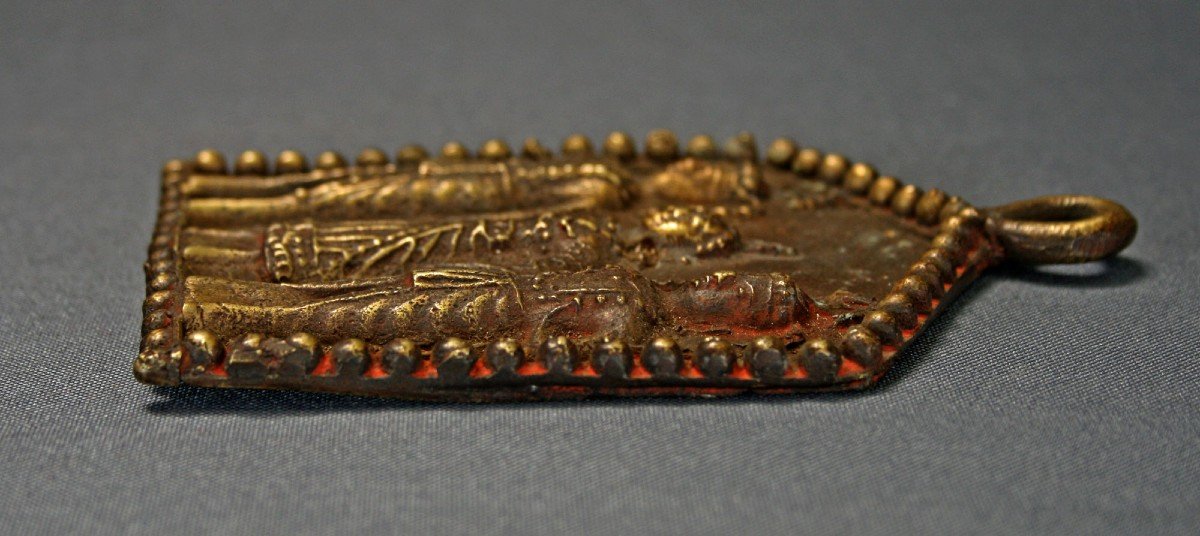 Antique Indian Brass Amulet Hindu-photo-2