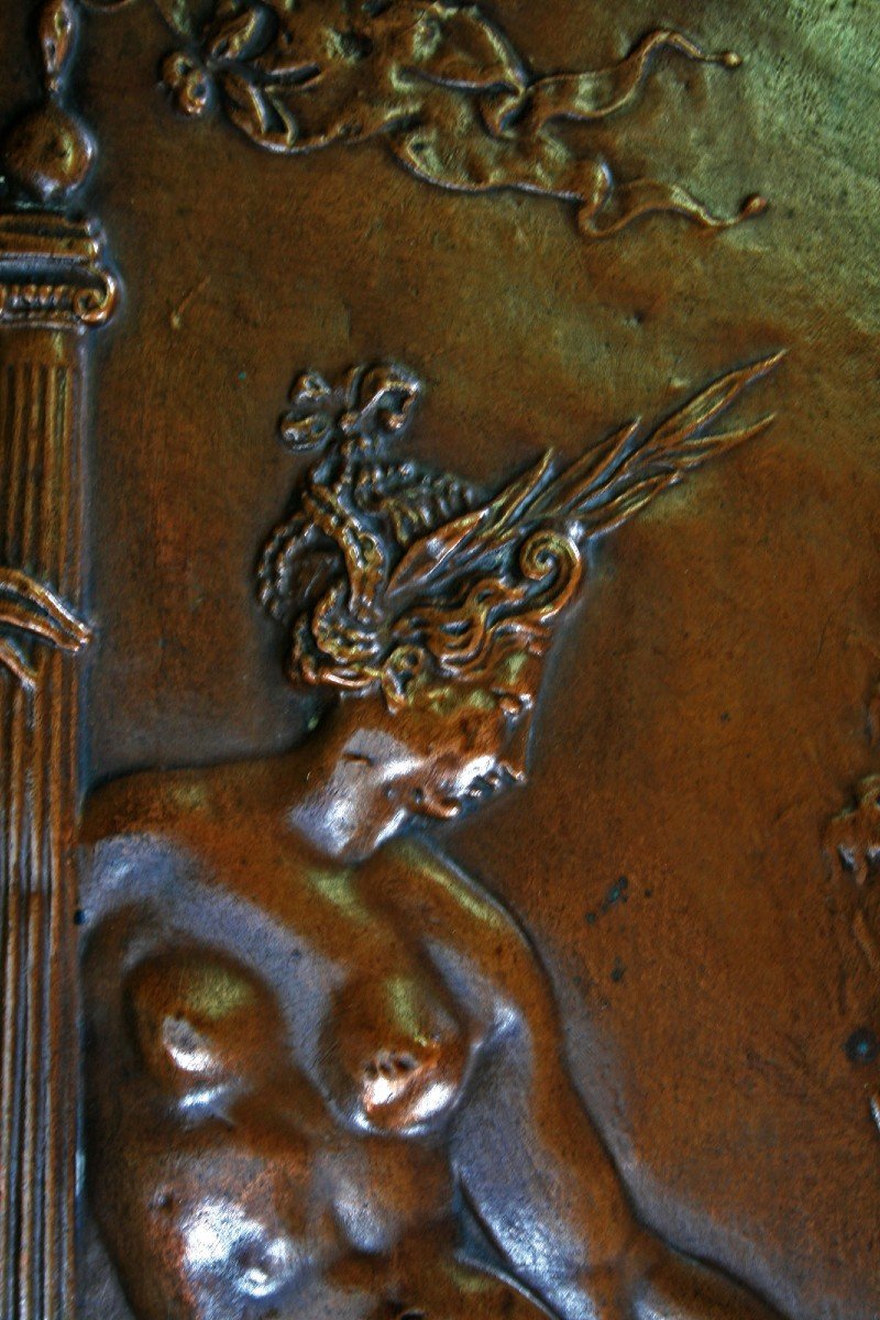 Panneau en Cuivre Repoussé Vénus Marina d'Après Bronze Renaissance Déesse De l'Amour Beauté-photo-2
