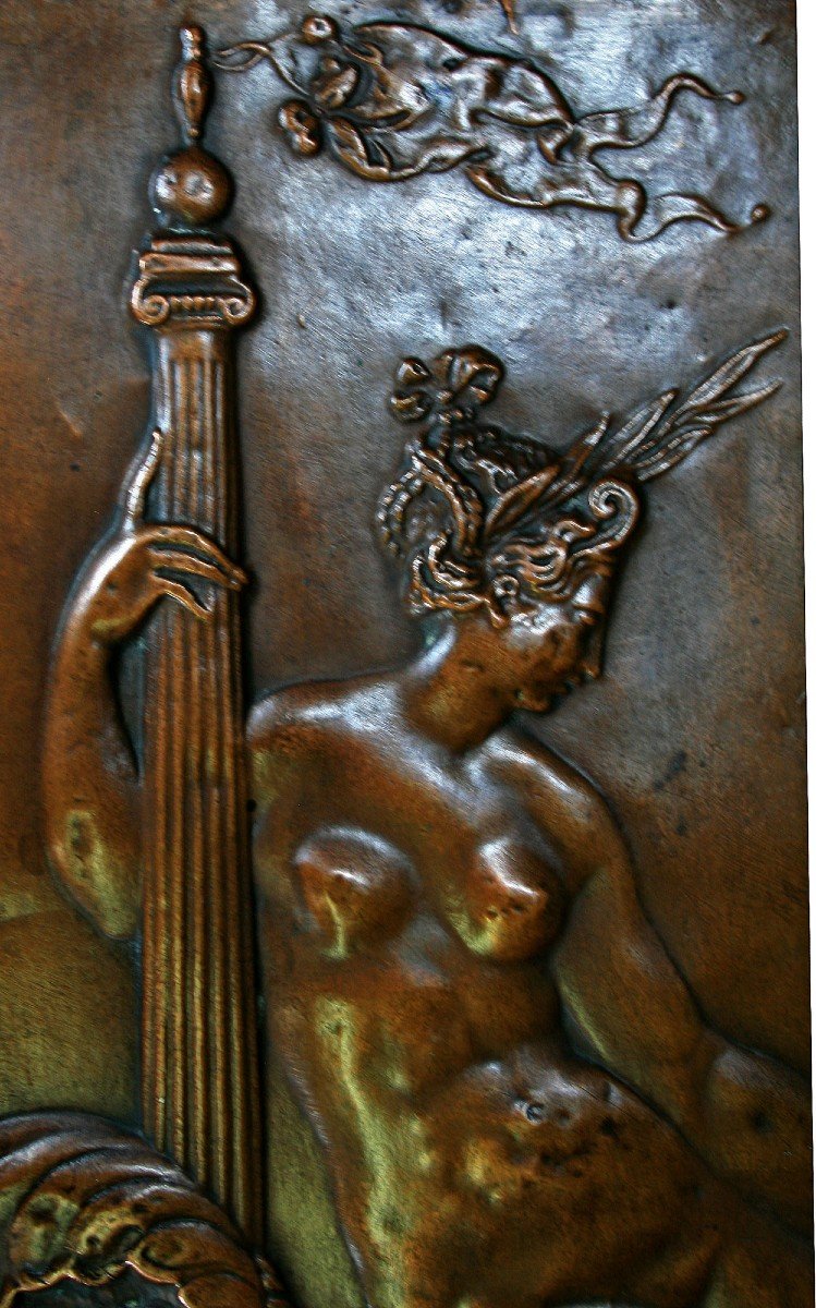 Panneau en Cuivre Repoussé Vénus Marina d'Après Bronze Renaissance Déesse De l'Amour Beauté-photo-1