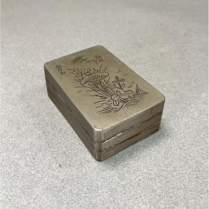 Chinese Antique Ink Stone Box Paktong Calligraphy Artist