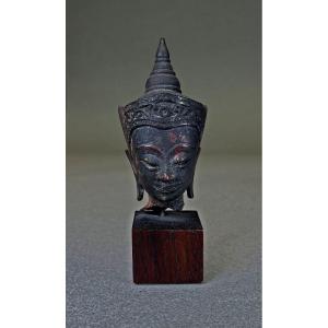 Thailand - Antique Crowned Buddha Head, Ayutthaya Period 17th Century