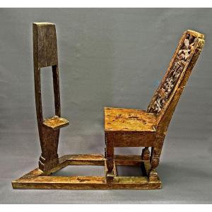 Antique Child's Chair Used In The Manufacture Of Cuban Cigars. C19th. Rare.