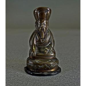 Rare Bhutanese Bronze Lama Shabdrung Ngagwang Namgyal Tibet Drugpa Kagyu Buddhist 