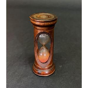 Antique Treen Hourglass C19th Sand Glass Three Minutes +/-  Egg Timer