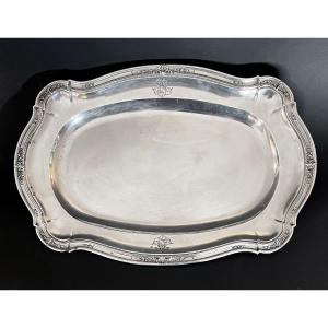 Puiforcat : Large Louis XV Style Sterling Silver Oval Serving Platter / Tray
