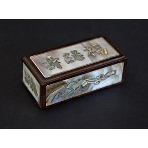 Antique Chinese Mother Of Pearl Scroll Weight Unique Example