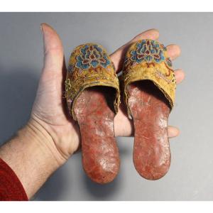 Pantoufles Antiques Perlées Nonya Pour Enfants Peranakan Baba Chinois